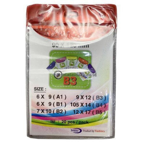 Yushinca Plastik Id Name Tag 90 X 120Mm Potrait B3 (20 Lembar) Office Stationery