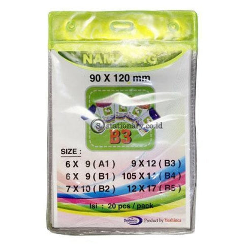 Yushinca Plastik Id Name Tag 90 X 120Mm Potrait B3 (20 Lembar) Office Stationery