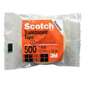 3M Lakban Bening Kecil 500 Economy Scotch Tape (Isolasi) 12Mm X 33M Office Stationery