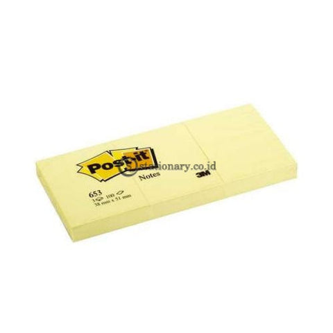 3M Post It Sticky Yellow Notes 653 1.5X2 Office Stationery