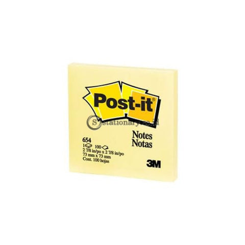 3M Post It Sticky Yellow Notes 654 3X3 Office Stationery