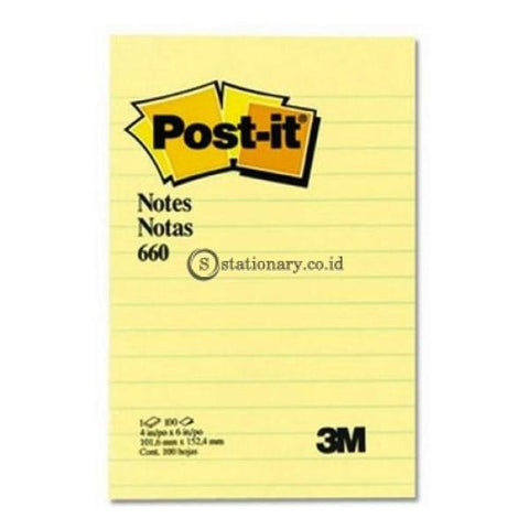 3M Post It Sticky Yellow Notes Line 660 4X6 Office Stationery