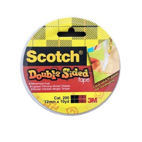 3M Scotch Double Sided Tape 12 Mm X 10 Y Cat 200 Office Stationery