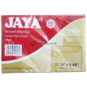 Amplop Coklat 80 Gram Jaya Folio Dengan Seal Office Stationery