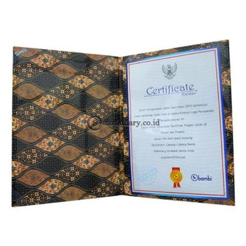 Bambi Certificate Holder Ceremonial A4 Batik #7128 Office Stationery