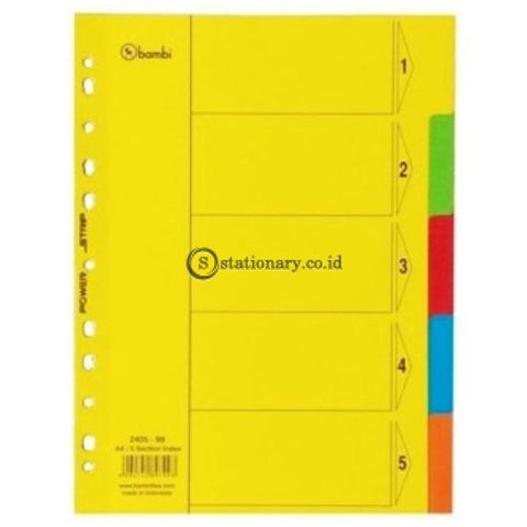 Bambi Index Divider Paper A4 5 Warna #2405 Office Stationery Promosi