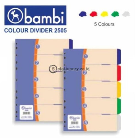 Bambi Index Divider Plastik Folio 5 Warna #2505 Office Stationery Promosi
