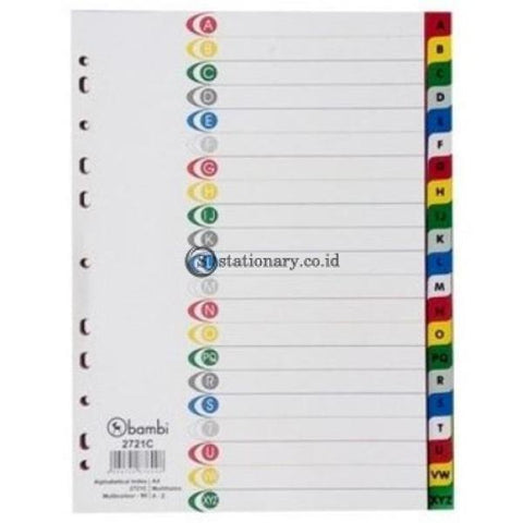 Bambi Index Divider Rigid Pvc A4 Alphabetical A-Z Warna Colourful #2721C Office Stationery Promosi