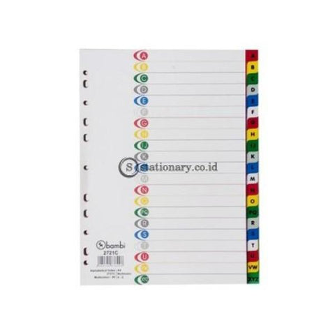 Bambi Index Divider Rigid Pvc A4 Alphabetical A-Z Warna Colourful #2721C Office Stationery Promosi