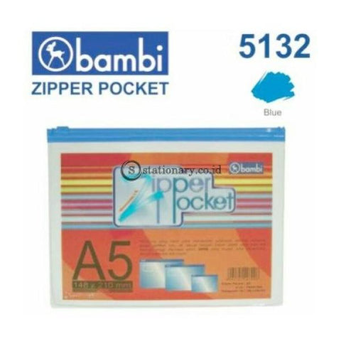 Bambi Zipper Pocket Pvc Transparant A5 #5132 Office Stationery