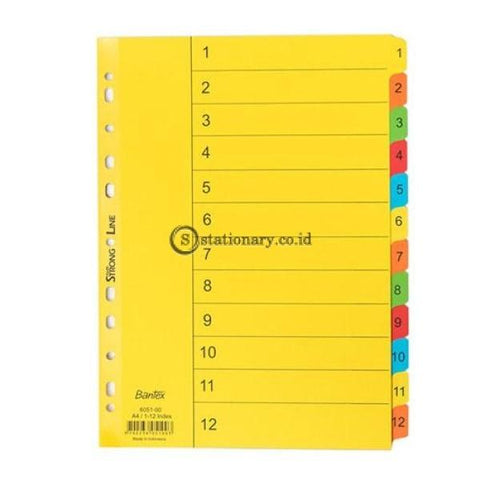 Bantex Cardboard Divider & Indexes A4 1-12 (12 Pages) 6051 Office Stationery
