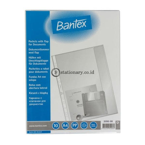 Bantex Document Pocket With Flap 10 Sheets A4 #2090 08