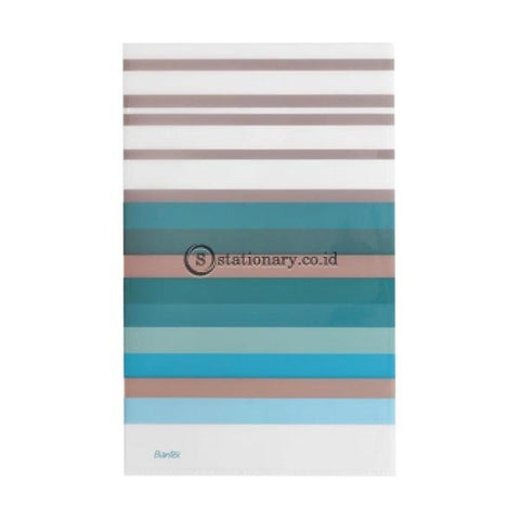 Bantex Fancy Stripes L Shape Folder Folio Sky Blue #2247 23