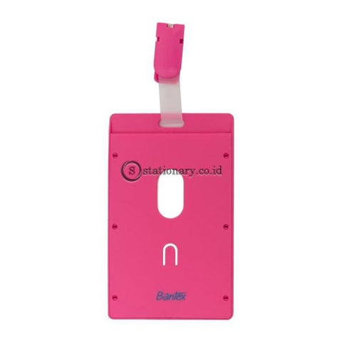 Bantex ID Card Holder With Clip 54x90mm Potrait Pink #8866 19