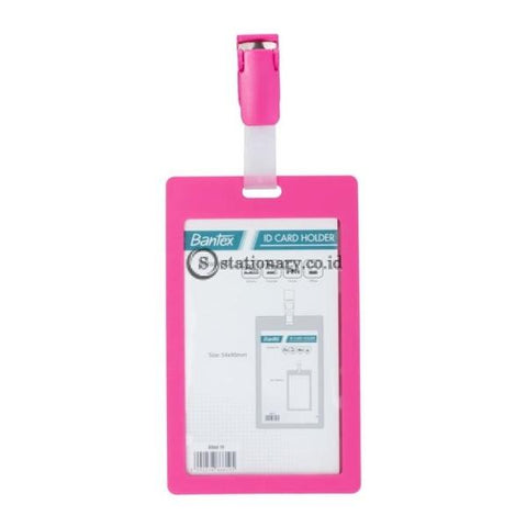 Bantex ID Card Holder With Clip 54x90mm Potrait Pink #8866 19