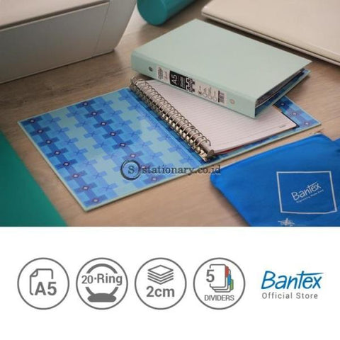 Bantex Multiring Binder Batik Series Cool Aqua A5 20 Ring O 25mm #1334 76