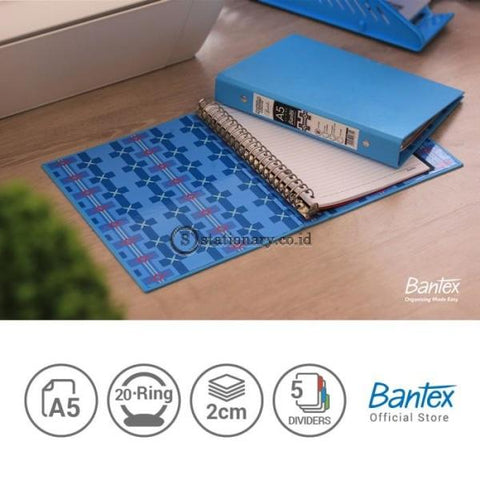 Bantex Multiring Binder Batik Series Sky Blue A5 20 Ring O 25mm #1334 23