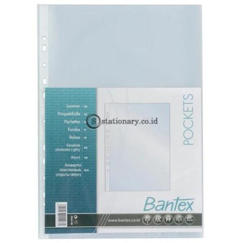 Bantex Pocket Antiglare 20 Sheets 0.06mm thickness Folio #2044