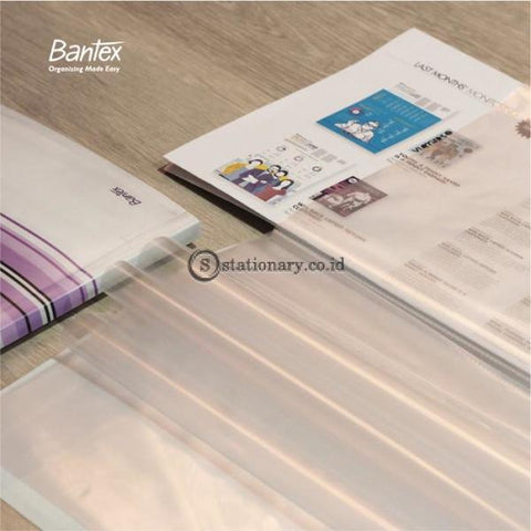 Bantex PP Fancy Stripes Display Book 30 Pockets Folio Lilac #3197 21