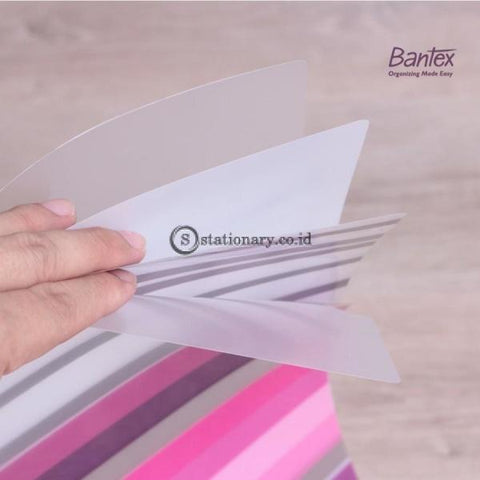 Bantex PP Fancy Stripes L-Shape Folder Folio Lilac #2247 21