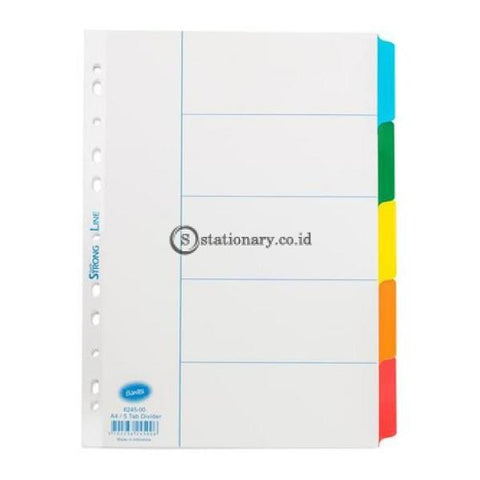 Bantex Strongline Divider A4 5 Pages (Plain Tabs) #6245 Office Stationery