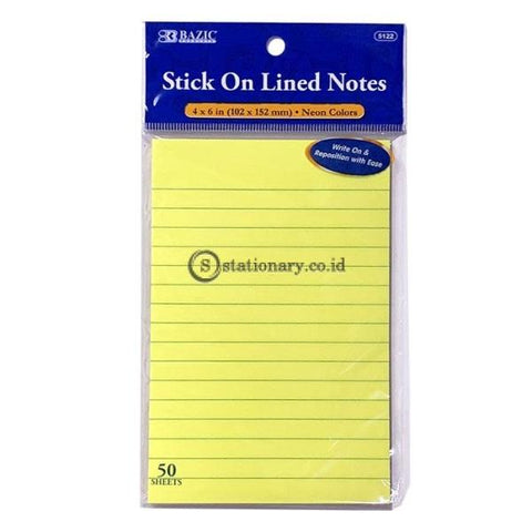 Bazic Sticky Notes Line Neon Colors (102x152mm) #5122