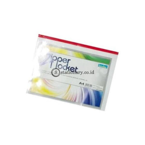 Bindex Zipper Pocket Mika Transparent 0.18Mm A4 #7131 Office Stationery