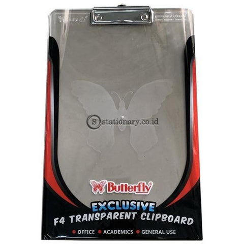 Butterfly Exclusive Transparant Clipboard Akrilik Folio Office Stationery