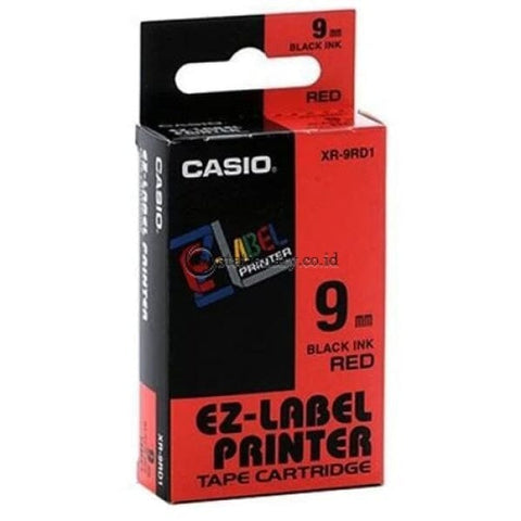 Casio Ez Label Printer Xr-9Rd1 9Mm Black On Red Tape Cartridge Office Equipment