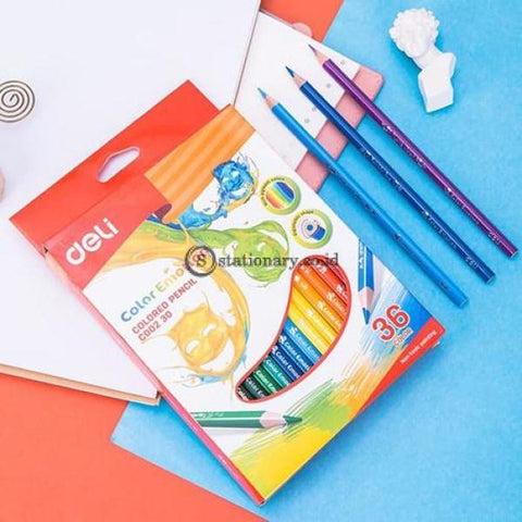 Deli Pensil Warna Colored Pencil Triangle Soft Basswood Rich 36C Ec00230 Office Stationery