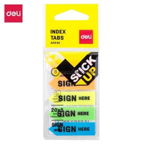 Deli Post It Memo Film Index Arrow Sign Here 44X12Mm (5X20Sheet) Ea11302 Office Stationery