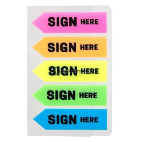 Deli Post It Memo Film Index Arrow Sign Here 44X12Mm (5X20Sheet) Ea11302 Office Stationery