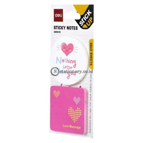 Deli Post It Memo Shape Sticky Notes 51X51Mm (2X30Sheets) Ea55302 Office Stationery
