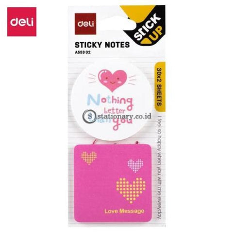 Deli Post It Memo Shape Sticky Notes 51X51Mm (2X30Sheets) Ea55302 Office Stationery