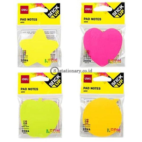 Deli Post It Memo Shape Sticky Notes 76X76Mm (4X20Sheets) Ea03202 Office Stationery