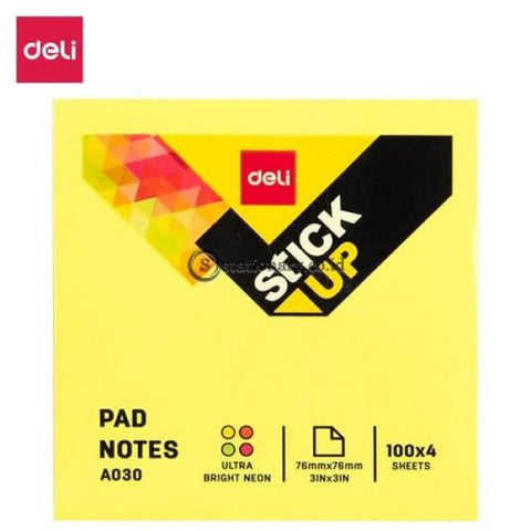 Deli Post It Warna Memo Sticky Notes 76X76Mm (4X100Sheets) Ea03003 Office Stationery
