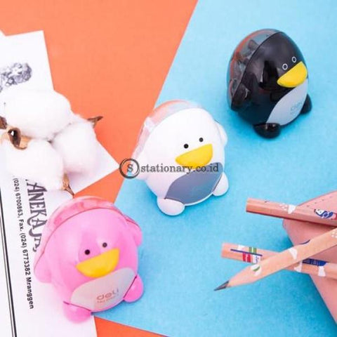 Deli Rautan Meja Penguin Sharpener With Canister 2 Lubang (2Hole) E0563 Office Stationery