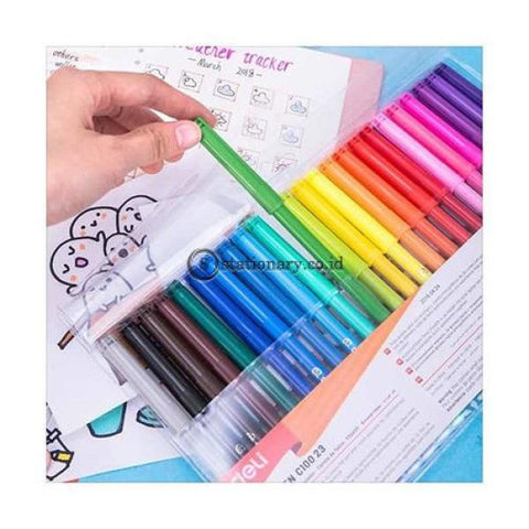 Deli School Felt Pen/spidol Warna-Felt Pen Washable 1.0Mm 24 Colours Ec10023 Office Stationery