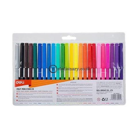 Deli School Felt Pen/spidol Warna-Felt Pen Washable 1.0Mm 24 Colours Ec10023 Office Stationery