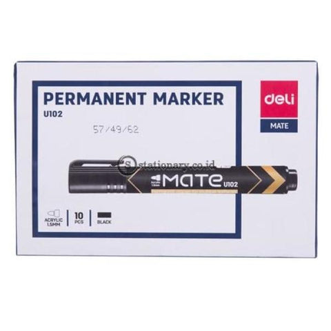 Deli Spidol Permanent Marker Mate 1.5Mm Black Eu10220 Office Stationery