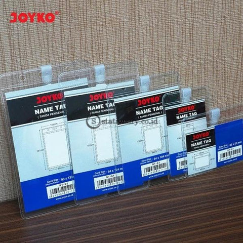 Joyko ID Card Name Tag Holder Jepit Landscape 98 x 76mm Transparant NT-61