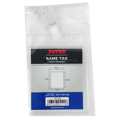 Joyko ID Card Name Tag Holder Jepit Potrait 84 x 104mm Transparant NT-63