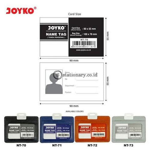 Joyko Id Card Name Tag Holder Leather Badge Landscape 90 X 55Mm Hitam Nt-70 Office Stationery