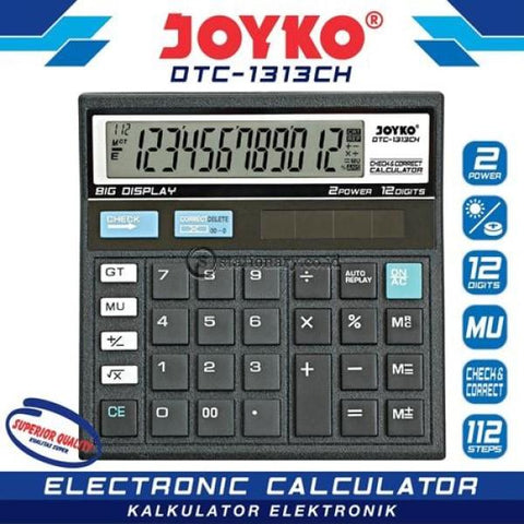Joyko Kalkulator 12 Digit Check Correct Dtc-1313Ch Office Stationery