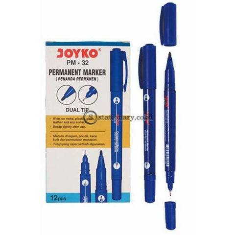 Joyko Permanent Marker Dual Tip Biru Pm-32 Office Stationery