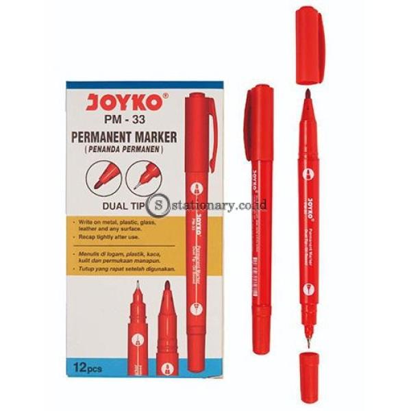 Joyko Permanent Marker Dual Tip Merah Pm-33 Office Stationery