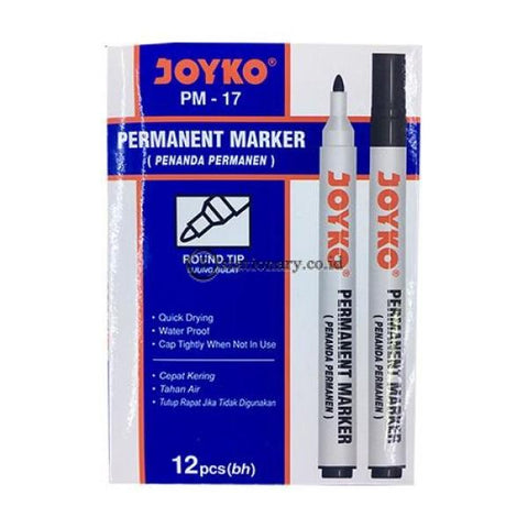 Joyko Spidol Permanent Marker Pm-17 Hitam Office Stationery