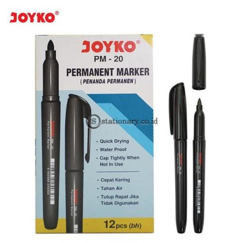 Joyko Spidol Permanent Marker Pm-20 (Box Isi 12 Pcs) Office Stationery