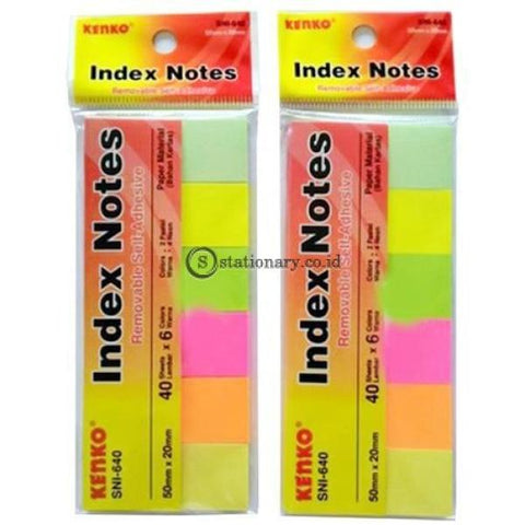 Kenko Sticky Note Index 6 Colours (50X20Mm) Sni-640 Office Stationery