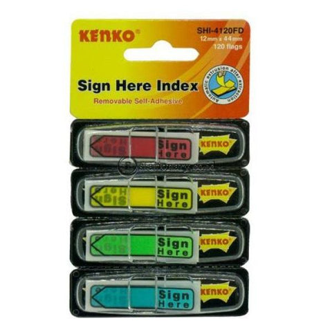 Kenko Sticky Note Sign Here Index Arrow (12Mm X 44Mm) 120 Flags Shi-4120Fd Office Stationery